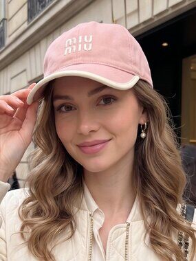 MIU MIU Drill Baseball Cap Pink Brand New with Original Bag